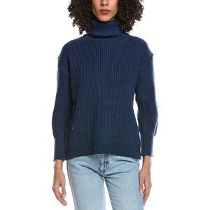 To My Lovers Womens  Knit Turtleneck Sweater, Blue